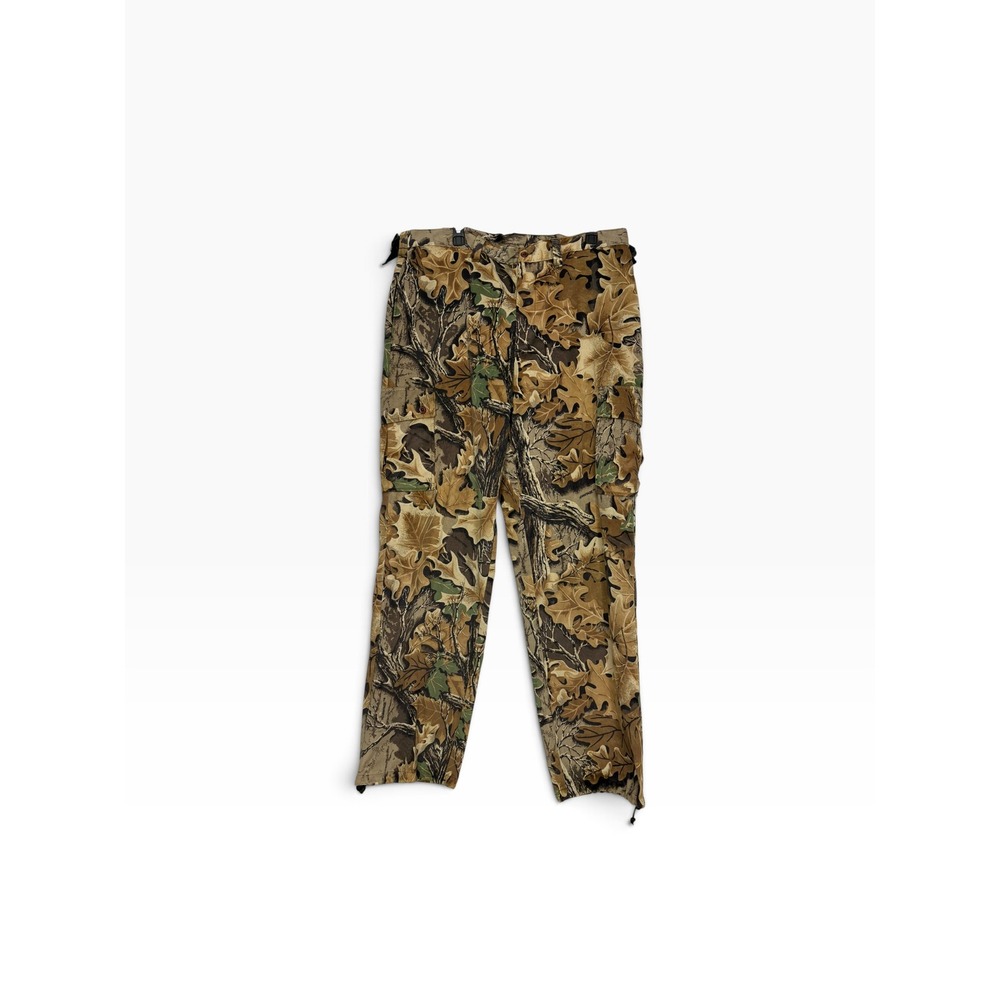 Woolrich Camo Cargo Pants Realtree Hunting Outdoors Drawstrings Hems Utility Y2K